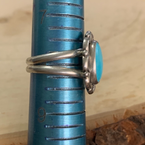 Signed Q.T. 925 Sterling Silver Ring Size 8 Quac Turquoise Inc Albuquerque, NM - Picture 7 of 8